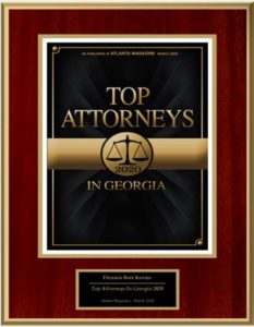 2020 Top Attorneys in Georgia Award, Dennis Keene
